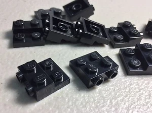 New Black LEGO Plate, Modified 2x2x 2/3 with 2 Studs on Side Authentic (x10)