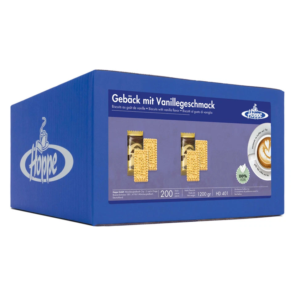 Hoppe Vanillegebäck 200 einzel verpackte Keks Portionen 1200g - Bild 1 von 1