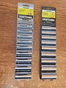 Vintage Craftsman Socket Sets 6 PT 9 Piece 3/8 34439 SAE 34443 Metric USA Tools - Picture 1 of 18
