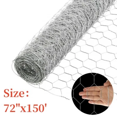 72" × 150' 2" Holes Galvanized Poultry Net - Metal Fencing / Chicken Wire - Image 1 of 4
