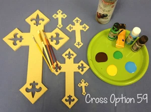 Wooden Cross Shape, Wood Wall Hanging Cross (59), Paintable Wood Cross, Craft - Bild 1 von 1