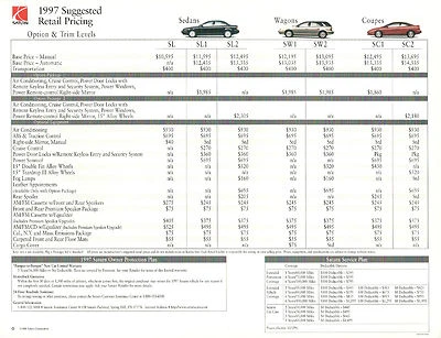 1997 SATURN Direct Mailer Color Brochure / Catalog: SL,SL1,SL2,SW1,SW2,SC1,SC2 - Image 1 of 4