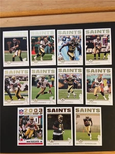 Juego de 11 cartas del equipo New Orleans Saints 2004 Topps Collection letra dorada - Imagen 1 de 1