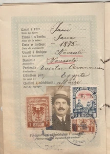 ALBANIA-EGIPTO-GRECIA Documento Raro Vinculado Ingresos Multiconsulares Albanés 1925 - Imagen 1 de 5