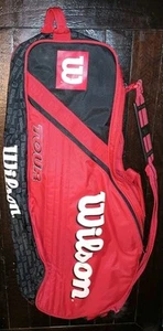 Vintage Red "Wilson" Tour Tennis Racket Shoulder Bag - Used Great Condition - Picture 1 of 6