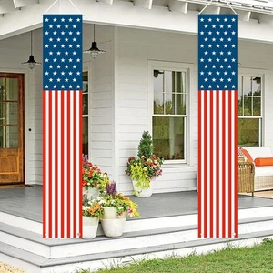 Patriotic Decorations - 4th of July Decorations Outdoor Hanging American Flag Ba - Picture 1 of 7