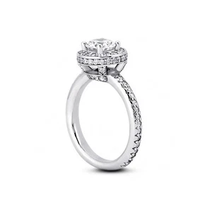 Diamantes naturales redondos 950 plat. 1 1/4ct I VS2 Anillo de compromiso halo - Imagen 1 de 3