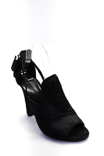 Alexander Wang sandali donna punta aperta nappa pelle pelo di vitello neri taglia 38