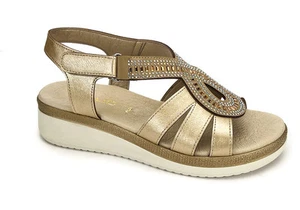 SCHUHE SANDALEN SANDALEN DAMEN LINDE SMARAGD 3440 ÖKO LEDER GOLD ORIGINAL PE 2025 - Bild 1 von 1