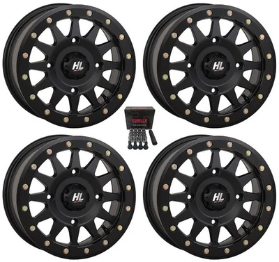 High Lifter HLA1 Beadlock 14" Wheels Black Polaris RZR 1000 XP (4) - Image 1 of 3