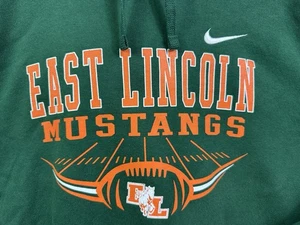 Nike East Lincoln Mustangs Sweatshirt pull over Long Sleeves Sz L Large - Picture 1 of 10