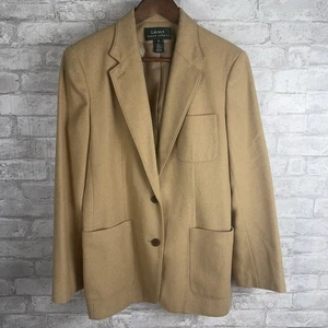 Ralph Lauren Tan 100% Camel Hair Blazer Size 10 Pockets Preppy Old Money USA - Picture 1 of 14