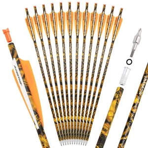 12X Crossbow Bolts Carbon Arrows Camo Vanes 20" Archery Bow Hunting Shooting US - Picture 1 of 14