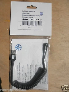 Original VW Golf 7 Câble Du Chargeur Spiralé Usb-Mini USB Coudée 5G0051763D Neuf - Photo 1 sur 1