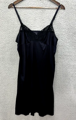 Vestido sin Mangas Vassarette Mujer 38 Negro Encaje Ribete Lencería Camisón Y2K Gótico Retro Foto 1 de 4