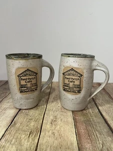 Front Porch Cafe Coffee Mug Studio Art Pottery Outer Banks NC Set Of 2 - Picture 1 of 5