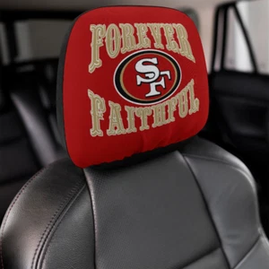2 Pezzi Copri Poggiatesta Auto Forever Faithful San Francisco 49ers Decorazione Auto - Foto 1 di 7