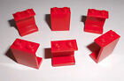 Lego (4864b) 6 Paneele 1x2x2 offene Noppen, in rot aus 6753 8157 8654 5563