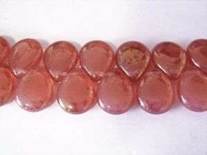 6  12 x 16 mm Pear Shaped Drops : Pink/Topaz Luster - Milky Pink - Picture 1 of 2
