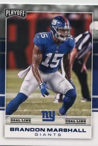 2017 PLAYOFF GOAL LINE PARALLELS BRANDON MARSHALL NEW YORK GIANTS - Picture 1 of 2