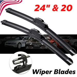 24"& 20" Windshield Wiper Blades OEM Quality Beam Premium Hybrid silicone J-Hook - Picture 1 of 12