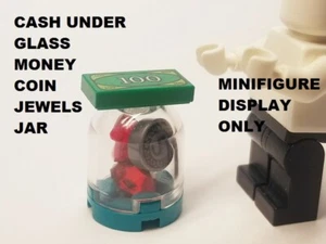 Lego Minifigur Bargeld unter Glas Miniatur Geld Münze Schmuck Glas Harry Potter - Bild 1 von 1