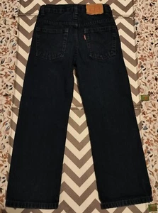 Levi’s 505 Kids Denim Jeans Size 6 Reg Adjustable Waist 100% Cotton Dark Wash - Picture 1 of 11