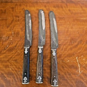Antique J. Russell & Co. Green River Works Butter Knife Lot Inlay Wood Handles - Picture 1 of 6