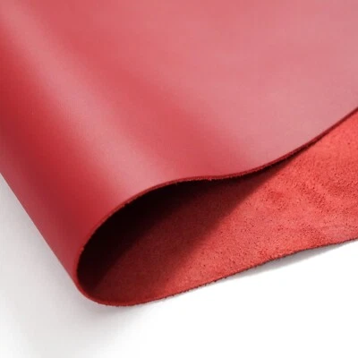Red Italian Leather Sheets 4.5-5 oz Top Grain Cowhide Pre-Cut Pieces - Image 1 of 4