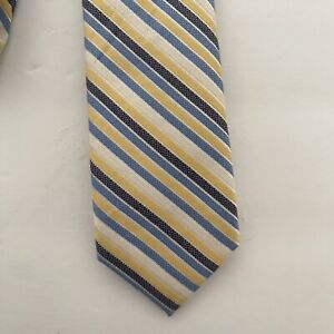 Nordstrom Neck Tie Boys Youth Multicolor Yellow White Blue Cotton Silk