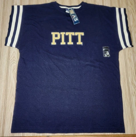 nwt PITT Pittsburgh Panthers Mens L Large Shirt Ringer Embroidered NCAA ACC Cover