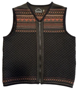 KOOTENAY KNIT & APPAREL black multi Wool Fair Isle Sweater Vest - MINT. - Picture 1 of 4