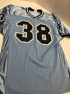 Nice,nice,nice NORTH CAROLINA Blue #38 Nylon Football Jersey L - Picture 1 of 8