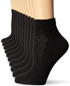 Hanes Value, knöchelweiche feuchtigkeitsableitende Damensocken, schwarz - 10er-Pack - Bild 1 von 5