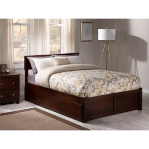 AFI Orlando Full Solid Wood Bed and Footboard with Twin Trundle in Walnut - Picture 1 of 13