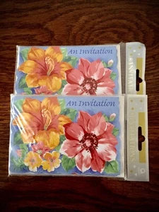 Invitation cards All Occasion Tropical Floral design 16 cards 2 sets of 8 NEW - Picture 1 of 5