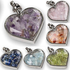 Chakra Gemstone Necklace Pendant Healing Natural Crystal Heart Jewellery Reiki