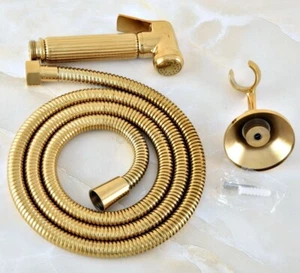 Bathroom Golden Hand Sprayer Spray Gun &1.5m Shower Hose & Shower Holder 8hh038 - Picture 1 of 7
