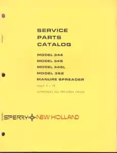 New Holland 344/345/362 Manure Spreader Parts Catalog - Picture 1 of 1