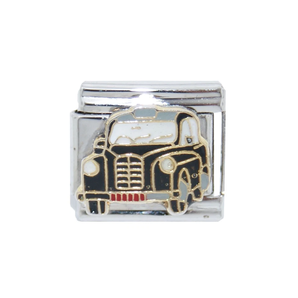 Dije italiano negro cabina/taxi de Londres - se adapta a las pulseras de dije italianas clásicas de 9 mm Foto 1 de 1