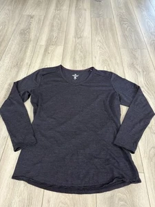 Seg’ments Womens 100% Merino Wool Top XL Purple Long Sleeve Base Layer Thermal - Picture 1 of 4