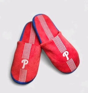 MLB Herren Forever Philadelphia Phillies Streifen Logo Hausschuhe Größe Large 11/12 - Bild 1 von 3