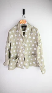 Nicola Waite 100% linen collared shirt with silver spot size 4/UK14 - Picture 1 of 12