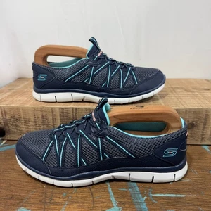 Skechers - Gratis - Air-Cooled Memory Foam Insoles Navy Blue Trainers - UK4.5 - Picture 1 of 8