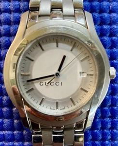 Gucci 5500XL Swiss Quartz Watch 38mm With 7” Bracelet - Works Great, New Battery - Picture 1 of 7