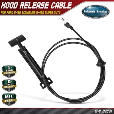 Hood Release Cable with Handle for Ford E-150 E-250 Econoline E-450 Super Duty - Image 1 of 4
