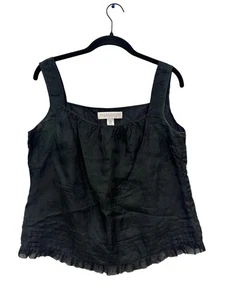 Valerie Stevens ärmelloses Top schwarz Seide M #491A - Bild 1 von 9