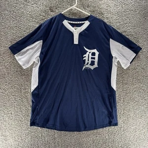 Detroit Tigers Jersey Men Extra Large Blue Majestic Cool Base MLB Baseball Adult - Picture 1 of 15