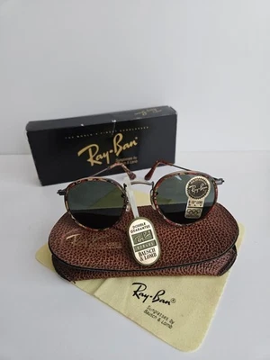 Rare | NOS Ray-Ban B&L W1677 Classic Tortoise Round Sunglasses 90s - Image 1 of 4