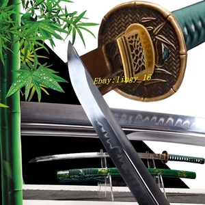 Unokubi Zukuri T10 Stahl Katana rasiermesserscharf grün Bambus japanisches Samurai Schwert - Bild 1 von 10